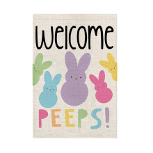 Welcome Easter Garden Flag Double Sided Vertical Bunny Banners Spring Yard Outdoor Farmhouse Decoration