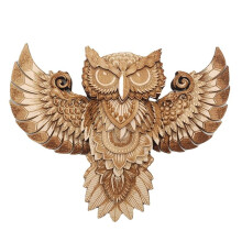 Holz-Eule, Holztier-Wandaufhänger, Heimdekoration, Holz-Wanddekoration, Eulen-Ornament, Rustikale Eulen-Wanddekoration