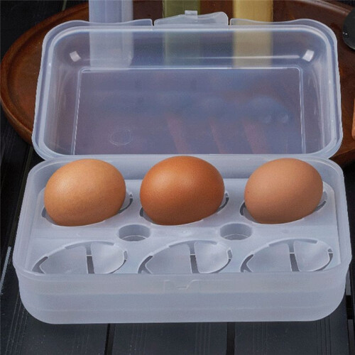 6 Grid Egg Carton with Lid Stackable Crisper Egg Protection Box Plastic Egg Container BPA Free for Camping Picnic 1