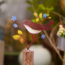 Estaca para Letrero de Jardín, Estacas Decorativas para Jardín con Pájaros de Metal, Decoraciones para Exteriores de Césped para Patio Delantero,
