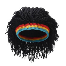 A Peluca Gorros para Hombre Gorra de Hip Hop Ganchillo Hecho una Mano Gorro Cálido de Invierno Gorro Halloween Navidad Regalos de Cumpleaños Peluca
