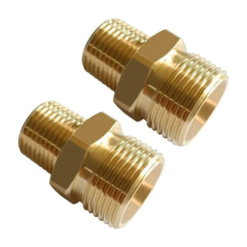 2PCS Brass High Pressure Washer Adapter, M22-14mm External Thread X 3/8inch NPT External Thread