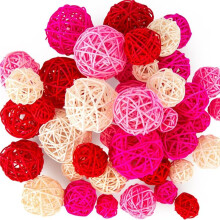 42PCS Wicker Rattan Balls, Rattan Balls Bowl Fillers Vase Fillers for Wedding for Birthday Party Home Table Decor