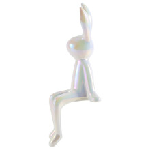 Kaninchenstatuen, Keramik, Kunsthandwerk, Kreativ, Glänzend, Modern, Nordische Tierfiguren, Dekorative Verzierung, Tierfiguren, Weiß