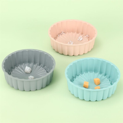 3PC Silicone Cake Pan Multi-Functional Round High Temperature Resistant DIY Baking Mold 1
