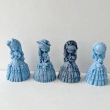 B Girl Candle Silicone Mold Cute Little Princess Doll Plaster Resin Soap Candle Making Kit Wedding Decor Handmade Gift