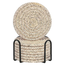 Boisson avec Support en Coton Tissé Absorbant pour Boissons, Ensemble de Décoration D'Intérieur Minimaliste pour Table en Bois, Sets de Table Ronds