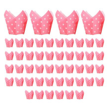 50 Pièces Style Journal Cupcake Liner Tasse de Cuisson pour Fête de Mariage Tulipe Muffin Cupcake Papier Tasse Résistant à L'Huile Gâteau C