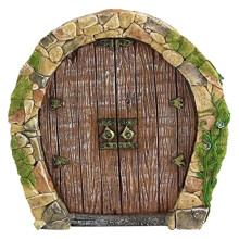 Outdoor Tree Fairy Door, Fairy Garden Miniature Gnome House Doors and Windows, Fairy Garden Sculpture