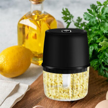 Elektrische Knoflookhakmolen, Oplaadbaar Via USB, Draagbare Draadloze Voedselhakmolen, Kleine Keukenmachine - 250 Ml