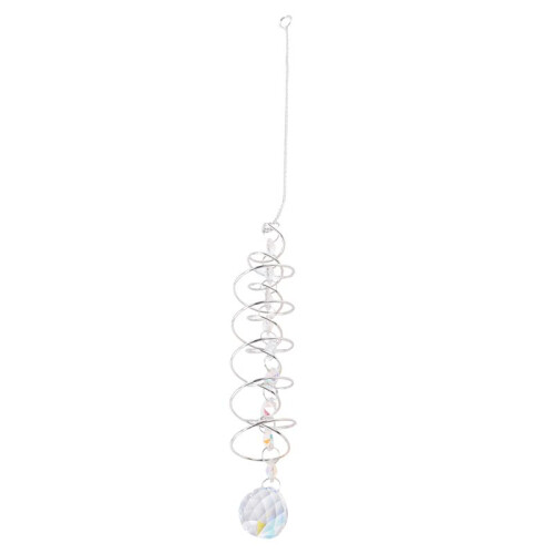 Cauda Espiral de Bola de Observação de 17,7 Polegadas, Coletor de  Giratório de Vento Decorativo, Cristais de Vidro para Decoração Interna e 1