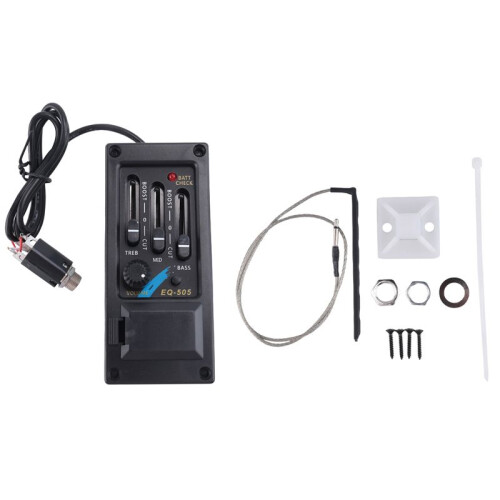 EQ-505 Guitar Saddle Pickup 3 Bands EQ Equalizer Left Hand Acoustic Guitar Preamp System Equalizer Piezo