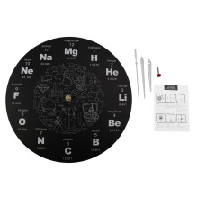 Periodic Table of Elements Wall Art Chemical Symbols Wall Clock Educational ElementaL Display Classroom Clock Teacher's Gift Black