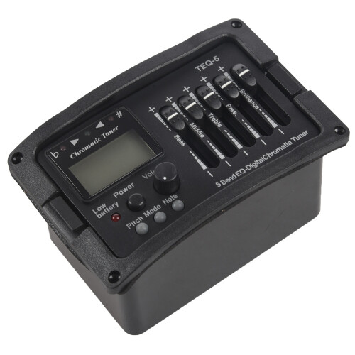 5-Bands Akustisk Gitarr Preamp EQ Equalizer Klassisk Akustisk GitarrföRstäRkare Digital Blend Tuner Piezo Pickup Utan Svansstift