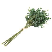 6 Pcs Eucalyptus Plastic Artificial Leaves Bunch for Home Christmas Wedding Decoration Small Faux Foliage Fake Money Leaf Plant Green