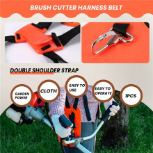 Double Shoulder Strap Grass Trimmer Brush Cutter Harness Belt Garden Power Pruner Yellow