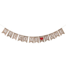 Welcome Home Banner Burlap Sign Party Buntings for Welcome Party Great for Baby Shower, Wedding Home Party Decor