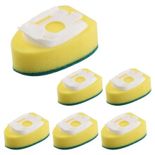 6-Packs Disktavla PåFyllning Av Svamphuvuden, Utbyte Av Diskstavsborste Spong Disk Wands Pads för KöKsrengöRingsborste