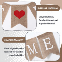 Welkom Thuis Banner Jute Teken Feestgorzen voor Welkomstfeest, Ideaal voor Babyshower, Bruiloft, Thuisfeestdecor