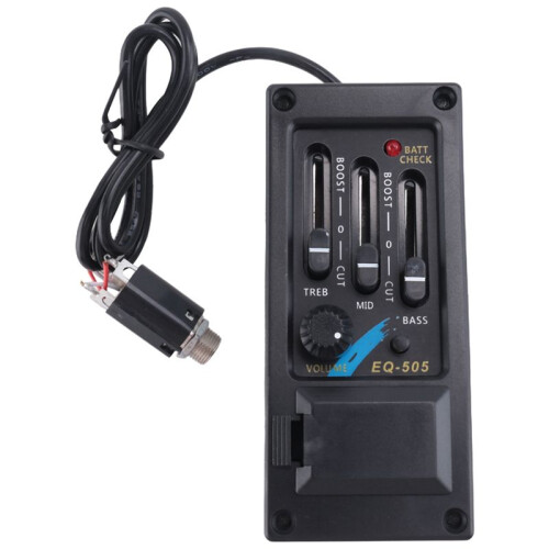 EQ-505 Guitar Saddle Pickup 3 Bands EQ Equalizer Left Hand Acoustic Guitar Preamp System Equalizer Piezo 2