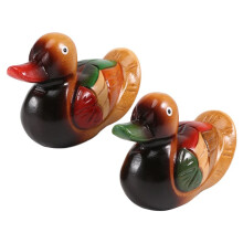 Wooden Mandarin Duck Model Decor 2Pcs Handmade Wedding Gift Bedside Ornament  Mandarin Duck Figurine