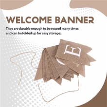 Welkom Thuis Banner Jute Teken Feestgorzen voor Welkomstfeest, Ideaal voor Babyshower, Bruiloft, Thuisfeestdecor