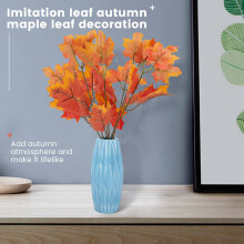 Artificial Maple Leaves Branches Autumn Leaves 5 Bundles Fall Decorations Outdoor UV Resistant Greenery Shrubs Plants Artificial Indoor Outside