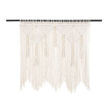 Macrame Wall Hanging Handwoven Bohemian Cotton Rope Boho Home Decor Creamy-White