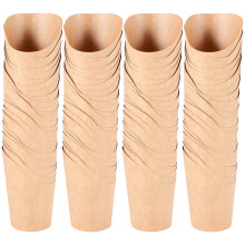100Pcs Disposal Take-Out Party Dessert Supplies Baking Cakes Egg Puff French Fries Chips Snacks  Paper Cups Holder, 300Ml (Brown)