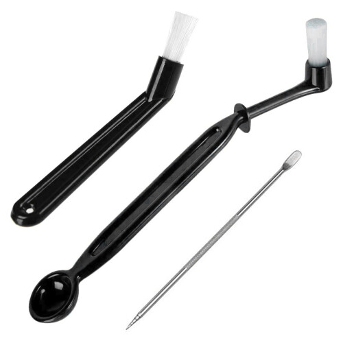 Coffee Machine Cleaning Brush with Spoon Tool Set for Espresso Machine Group ,Pack of 3,Black 1