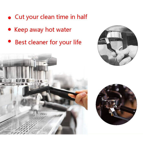 Coffee Machine Cleaning Brush with Spoon Tool Set for Espresso Machine Group ,Pack of 3,Black