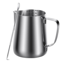 Milk Frothing Pitcher 350Ml (12Oz)Steaming Pitchers Stainless Steel Milk Coffee Cappuccino Latte Art Barista Steam Pitchers Milk Jug Cup with