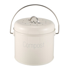 Poubelle à Compost 3L - Bac à Compost de Cuisine En Acier Inoxydable - Composteur de Cuisine pour DéChets Alimentaires - Filtre Charbon