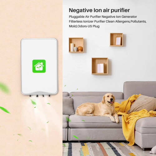 Pluggable Air Purifier Negative Ion Generator Filterless Ionizer Purifier Clean Allergens,Pollutants,Mold,Odors-US Plug 1