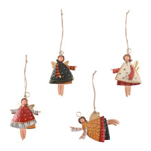 4 STKS Kerst Metalen Dansende Engel Hangers Kerstboom Hangende Ornamenten Kerstboom  Decoraties voor Thuisfeest