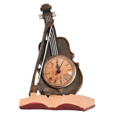 Geigenuhr, Schreibtischdekoration, Kunstharz, Geigenuhr, Figur, Vintage-Uhr in Geigenform, Schreibtischuhr, Gitarren-Ornament, Heimdekoration