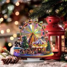 Acrylic Christmas Special Shape FerrisWheel Desktop Ornaments 2D Desktop FerrisWheel Decor for Home Office Bookshelf