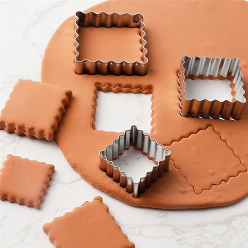 Blessing Frame Cookie Mold Wave Rectangular Cookie Cutter Wedding Fondant Cake Decoration Baking Mold 2