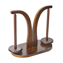 Disc Double-Shaft Wooden Bobbin Holder Hand-Woven Wool Holder Wooden Wool Shaft Rotating Tool Retro Color