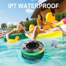 Duschlautsprecher -Kompatibel 5.3 Wasserdichter Kabelloser Lautsprecher FM-Radio mit Saugnapf für Badezimmer Pool Schwarz