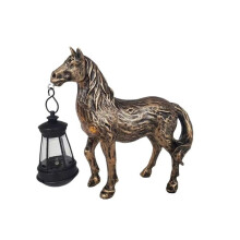 Cute Horse Statue with Solar Lantern Figures for Garden Yard Decoration Art Sculpture for Women Men Birthday B
