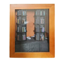 Miniatur-Bücherregal Aus Holz, Bücherecke, Bibliothek, Bücherregal, Dekoration, Miniatur-Leseecke mit Drehbarem Bücherregal Als Geschenk