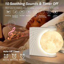 Sunrise Alarm Clock for Bedrooms, Moon Night Light Clock Wake Light for Kids Teens,White Noise Sound Machine