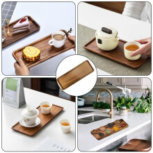 Liten Träbricka för Visning - Elegant Serveringsfat i Valnötsträ för Te, Kaffe, Snacks, Sushi och Aptitretare