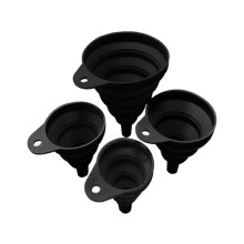 Kitchen Funnel Set 4-Pack, Silicone Collapsible Funnels for Liquid Transfer, Food Grade Kitchen Gadgets