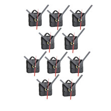 10 Piezas de Mecanismo de Movimiento de Reloj de Bricolaje, Kit de Manecillas de Reloj de Pared de Cuarzo Silencioso, Piezas de Herramientas de