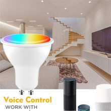 Tuya GU10 LED Bulb Dimmable 5W AC100-130V WIFI+ Life App Control Work with Alexa Home 4 Pcs