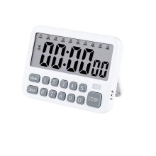 Digital Kitchen Timer 10-Alarms Clocks 99 Hours Countdown Mute/Vibration Magnetic Alarm Clock Table Timer