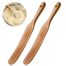 2 Pack 13 Inch Wooden Spatula for Cooking Sourdough Wooden Spurtle with Hanging Hole for Sourdough Cookware Pot Stir