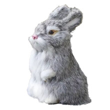 Modelo Realista de Pele de Coelho Falso, Estatueta de Animal Realista para Decoração de Casa, Presentes e Artesanato, Pele de Coelho Cinza de Toque
